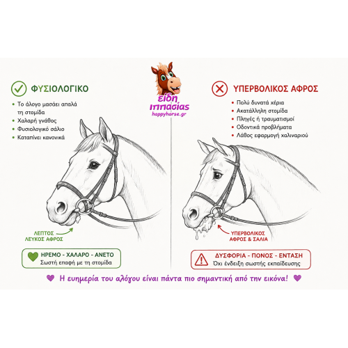Is foam around a horse's bit always a good sign?