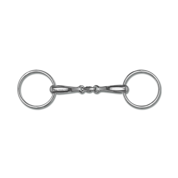 Anatomical snaffle bit, double jointed