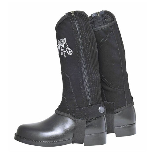 Half chaps -Kids- nubuck leather imitation&elastic
