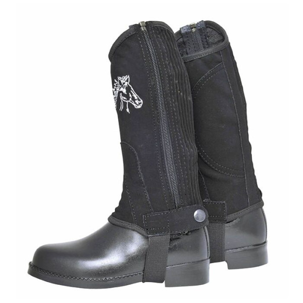 Half chaps -Kids- nubuck leather imitation&elastic Half chaps -Kids- nubuck leather imitation&elastic