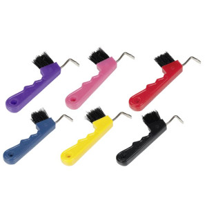 Hoof pick with brush