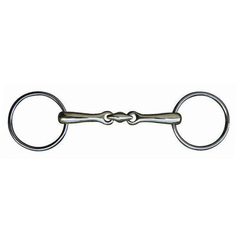 Loose ring bradoon + lozenge stainless steel 14 mm